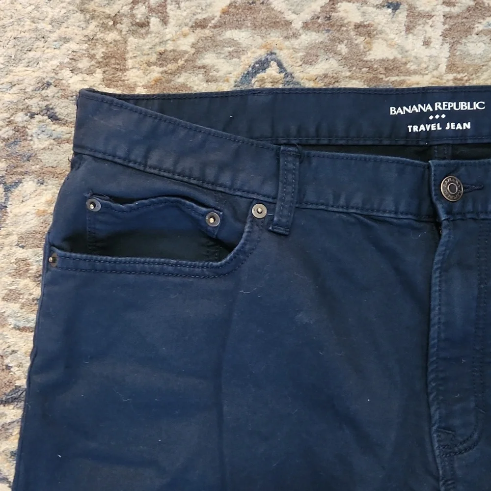 Banana Republic Preppy Blue Travel Jean Slimfit Pants